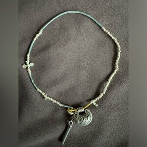 Unique hand-woven silver lock necklace